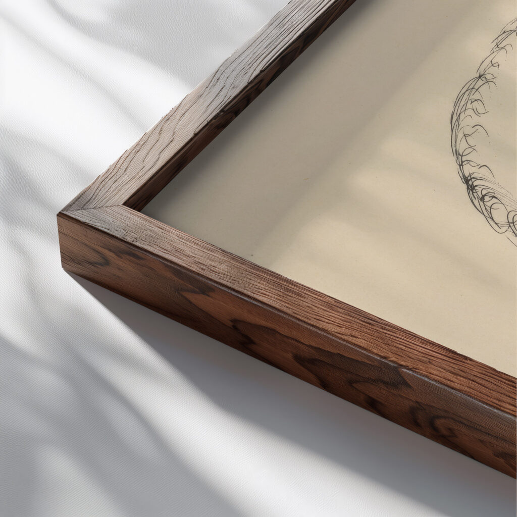Couple 1930 Mikulas Galanda close up dark wood mockup