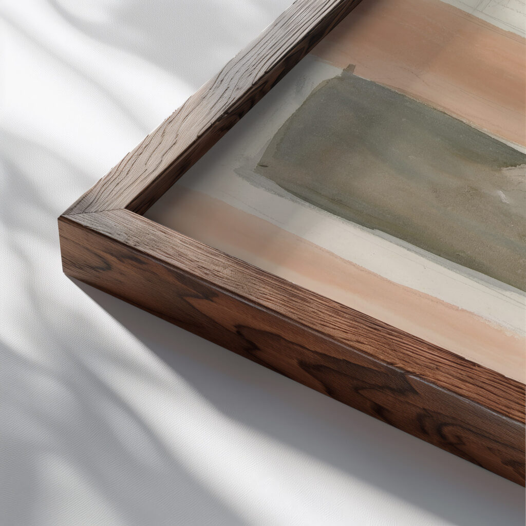 Couple taking a stroll Edwin Austin Abbey close up dark wood mockup