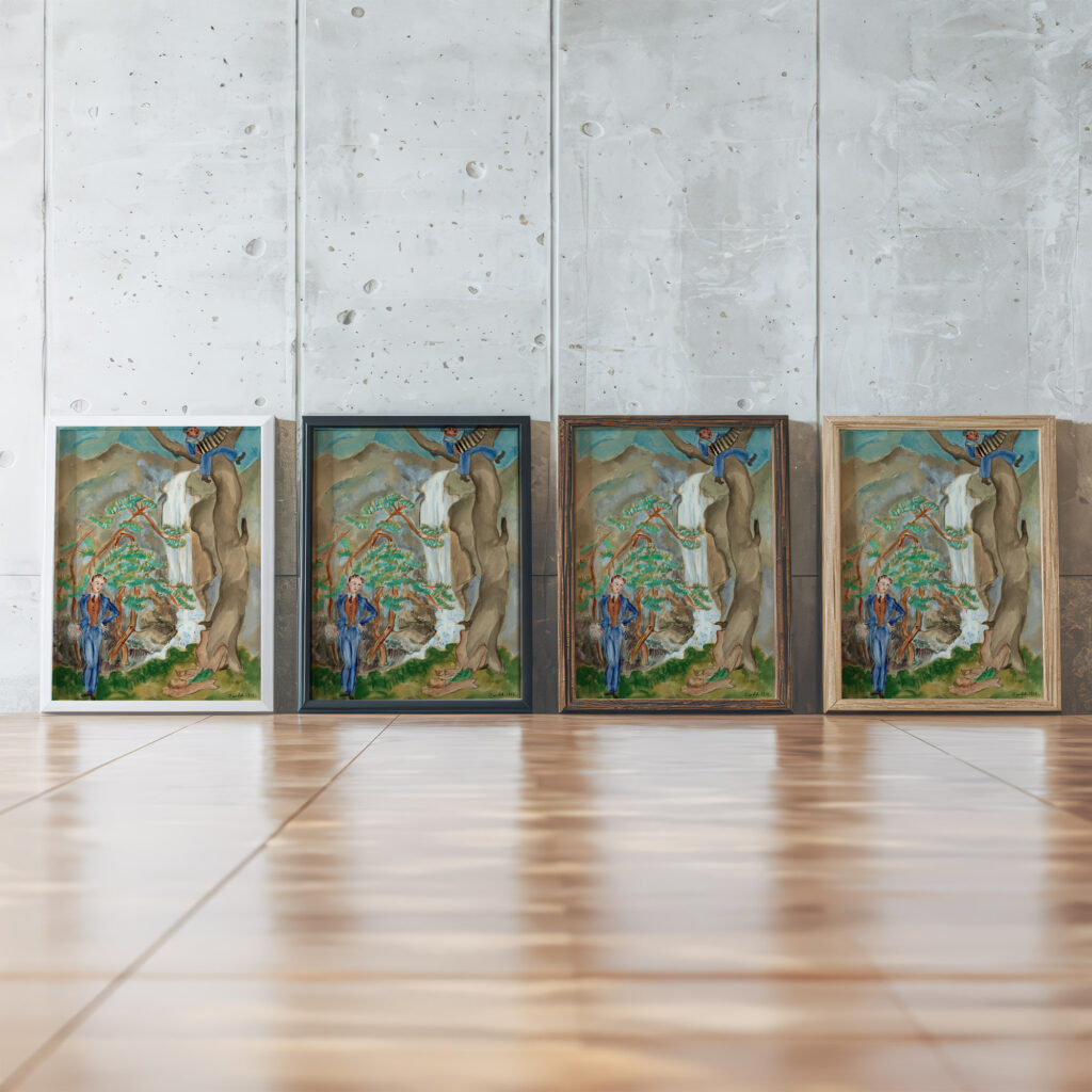 Courting 1908 Nils Dardel framed posters mockup