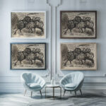 Cows in a Pasture 1940 Arnold Peter Weisz Kubincan framed posters mockup