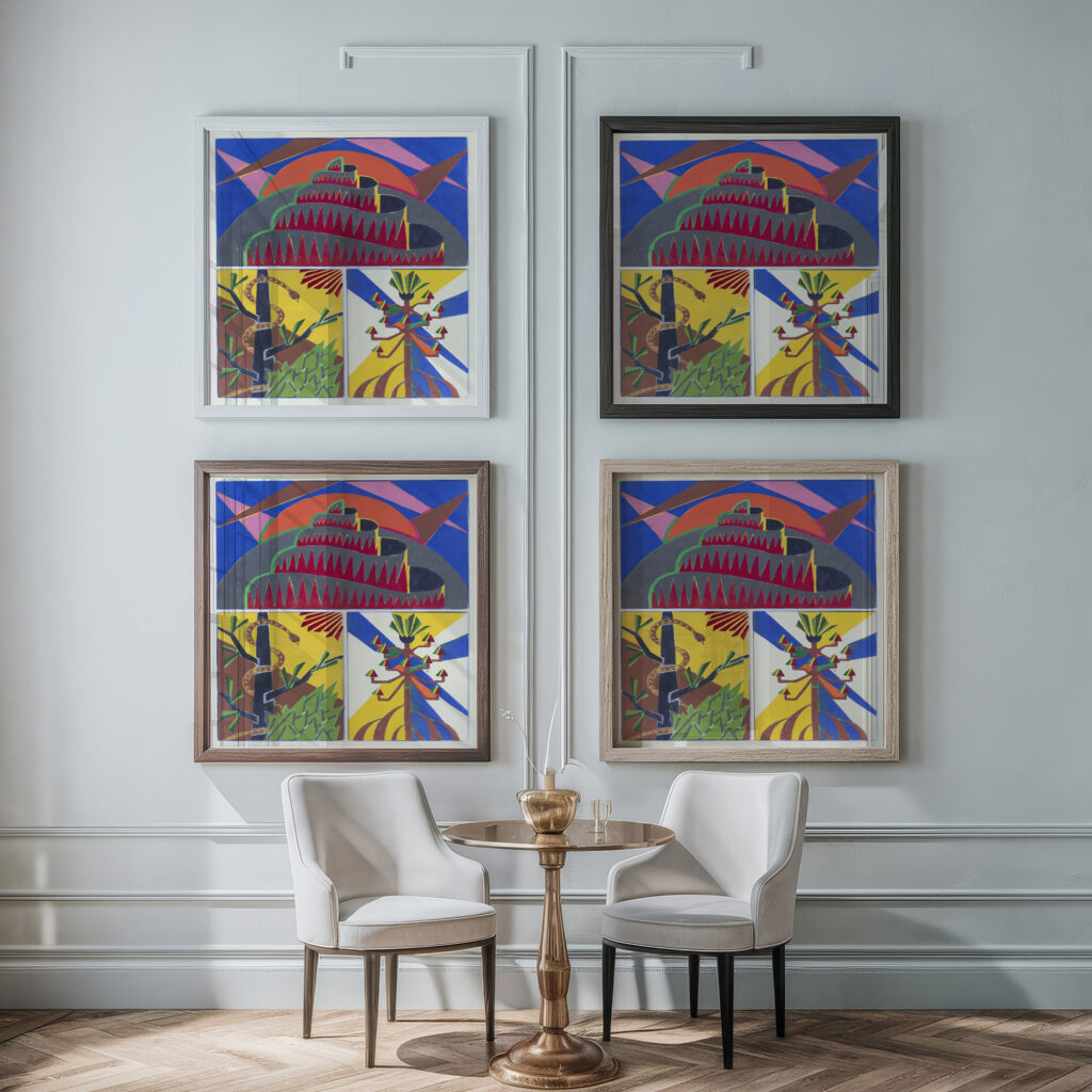 Creations Pl.08 1945 Jef de Schilder framed posters mockup