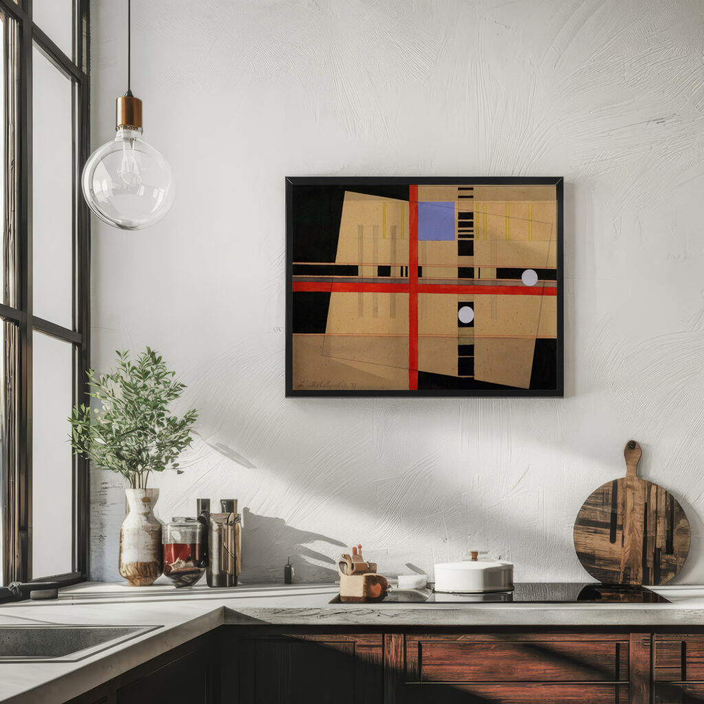 Croce rossa e palle bianche 1921 Laszlo Moholy Nagy 6 mockup