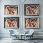 Crying women 1938 Mikulas Galanda framed posters mockup