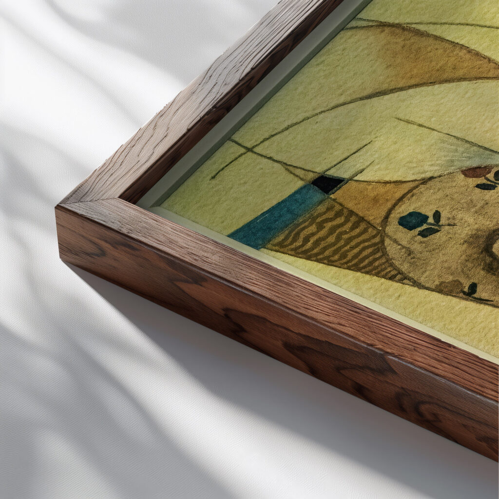 Cubic odalisque Georges Gaudion close up dark wood mockup