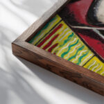 Cubist Composition 1917 Henry Lyman Sayen close up dark wood mockup