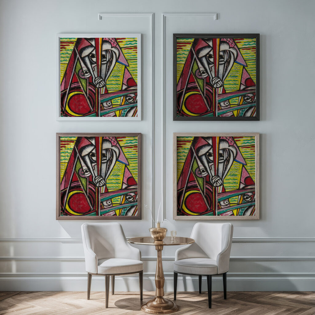 Cubist Composition 1917 Henry Lyman Sayen framed posters mockup