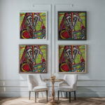 Cubist Composition 1917 Henry Lyman Sayen framed posters mockup