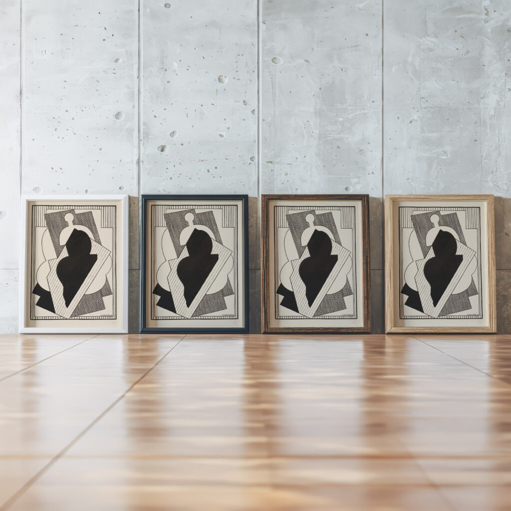 Cubist Composition Centre Noir 1921 Albert Gleizes framed posters mockup