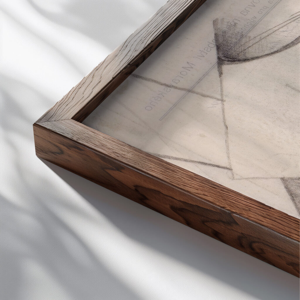 Cubist Composition – The Head 1912 1913 Oto Gutfreund close up dark wood mockup