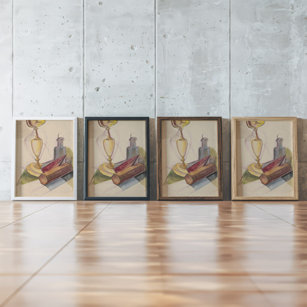 Cubist still life 1915 Zygmunt Waliszewski framed posters mockup