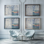 Cztery szkice kompozycyjne do obrazow 1955 Marian Kopf framed posters mockup