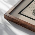 Daisies close up dark wood mockup