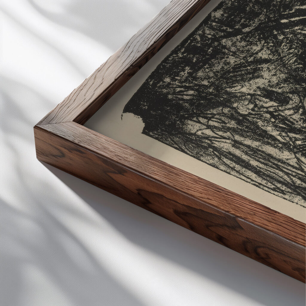 Dame Im Regen 1914 Ernst Ludwig Kirchner close up dark wood mockup