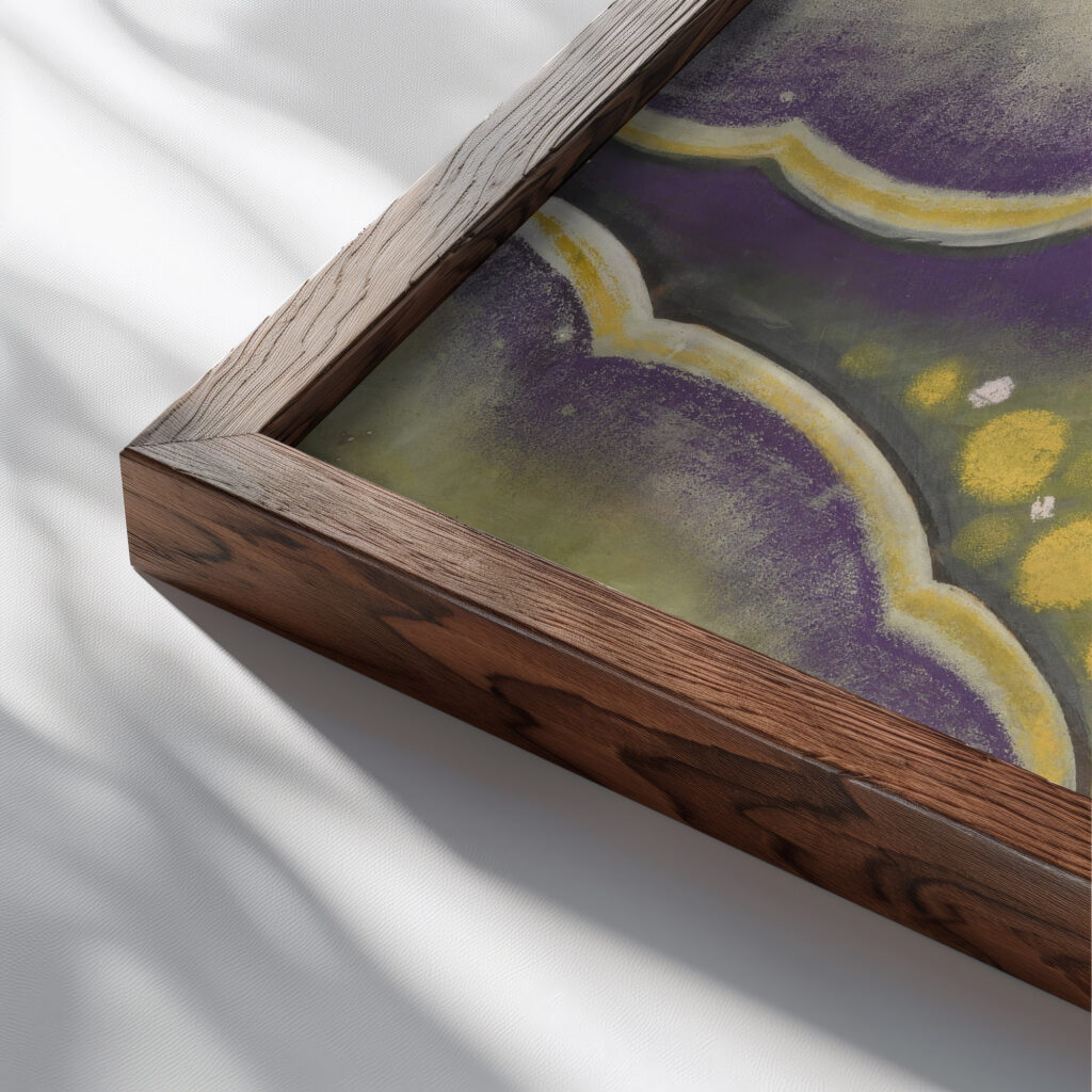 Dame mit Cigarette Lady with a Cigarette Hugo Scheiber close up dark wood mockup