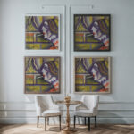 Dame mit Cigarette Lady with a Cigarette Hugo Scheiber framed posters mockup