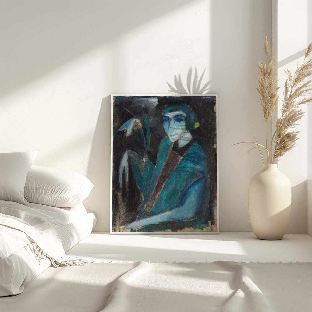 Damenbildnis mit Lilie 1914 Hermann Stenner 4 mockup