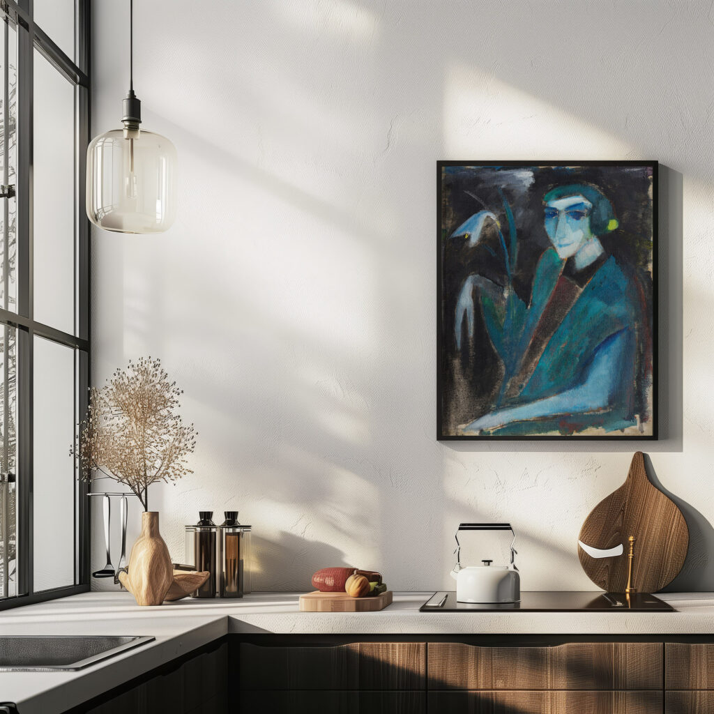 Damenbildnis mit Lilie 1914 Hermann Stenner 6 mockup