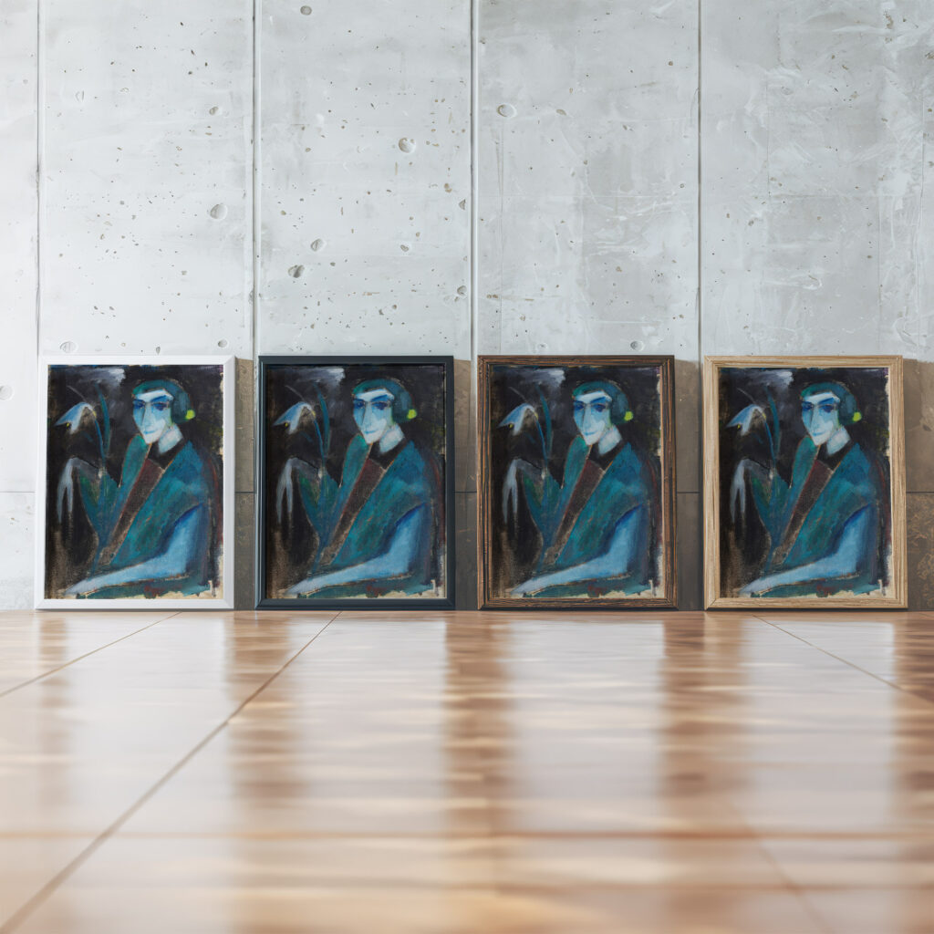 Damenbildnis mit Lilie 1914 Hermann Stenner framed posters mockup