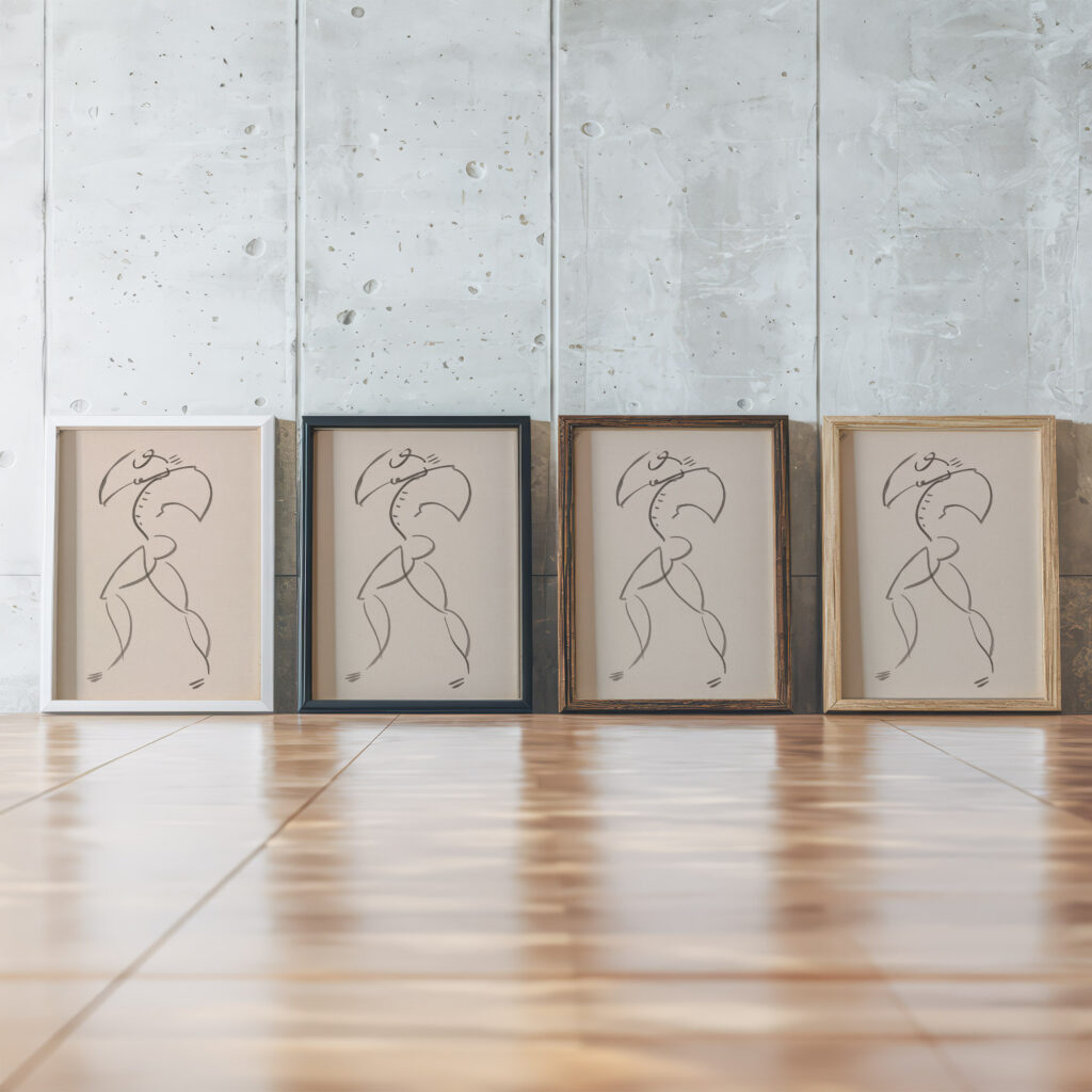 Dancing Figure 1910 1915 Henri Gaudier Brzeska 3 framed posters mockup