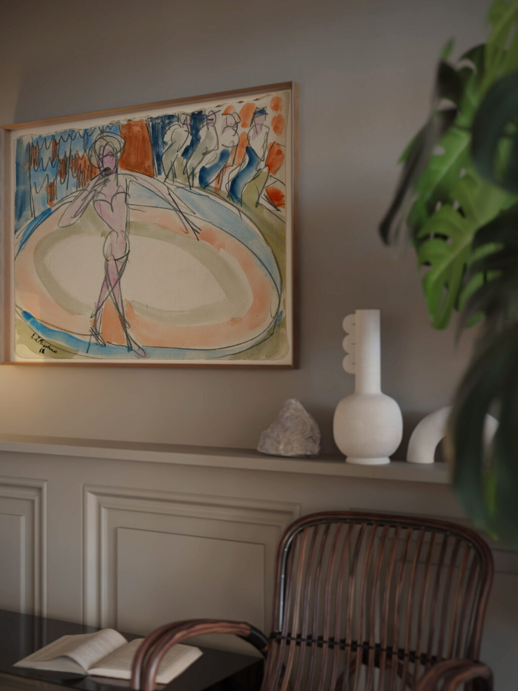 Dancing woman at the cabaret ca 1913 Ernst Ludwig Kirchner video mockup