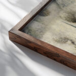 Dans le port de Rouen 1925 Pierre Hode close up dark wood mockup