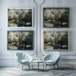 Dans le port de Rouen 1925 Pierre Hode framed posters mockup