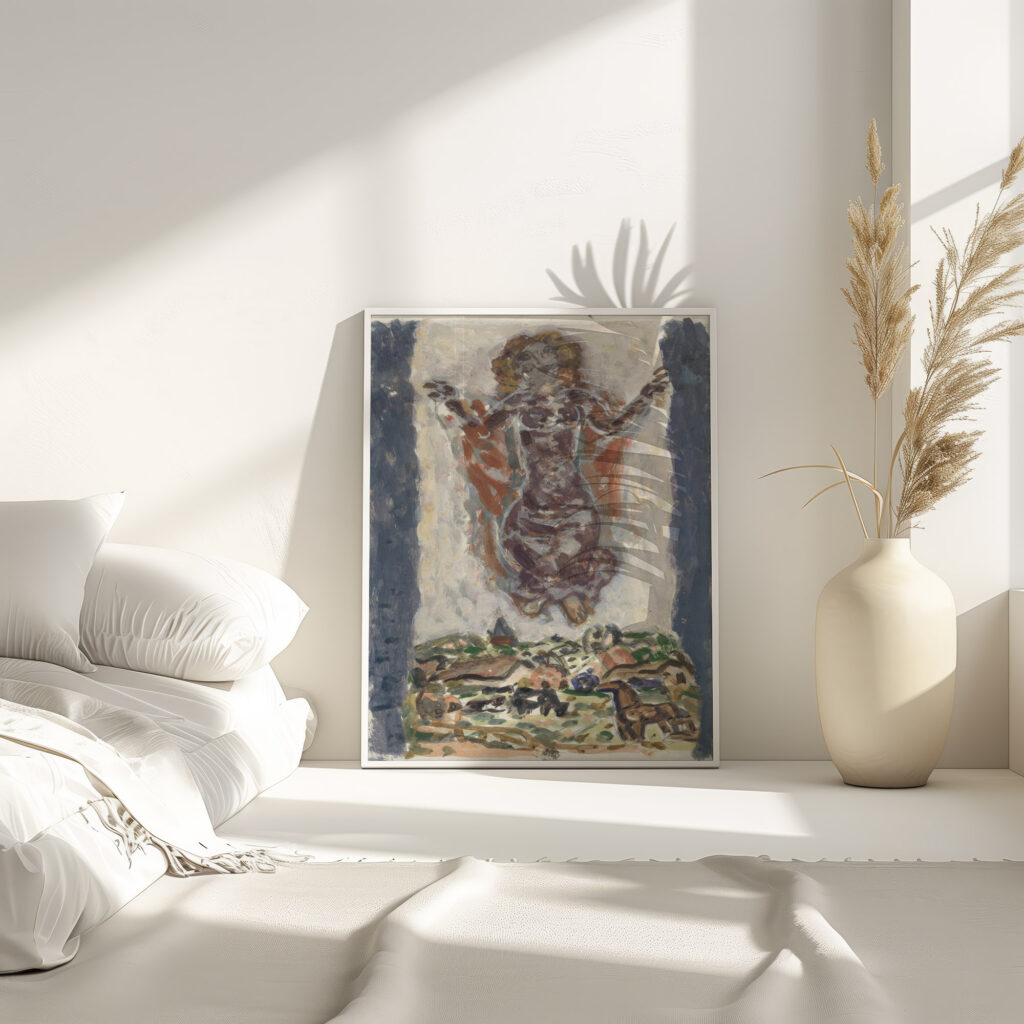 Dansende vrouwenfiguur boven een landschap 1891 Leo Gestel 4 mockup