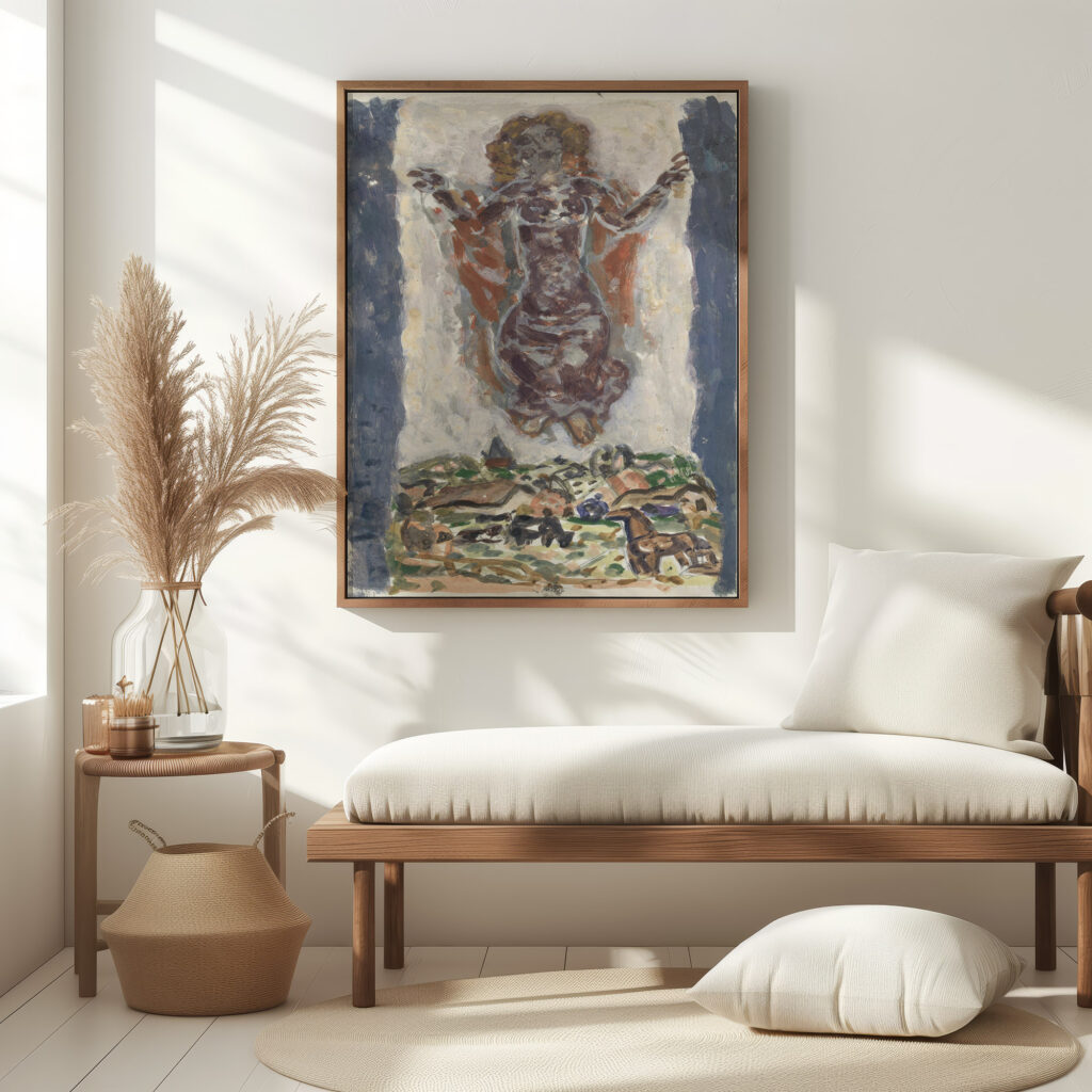 Dansende vrouwenfiguur boven een landschap 1891 Leo Gestel 5 mockup
