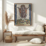 Dansende vrouwenfiguur boven een landschap 1891 Leo Gestel 5 mockup