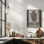 Dansende vrouwenfiguur boven een landschap 1891 Leo Gestel 6 mockup