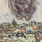 Dansende vrouwenfiguur boven een landschap 1891 Leo Gestel 8 mockup