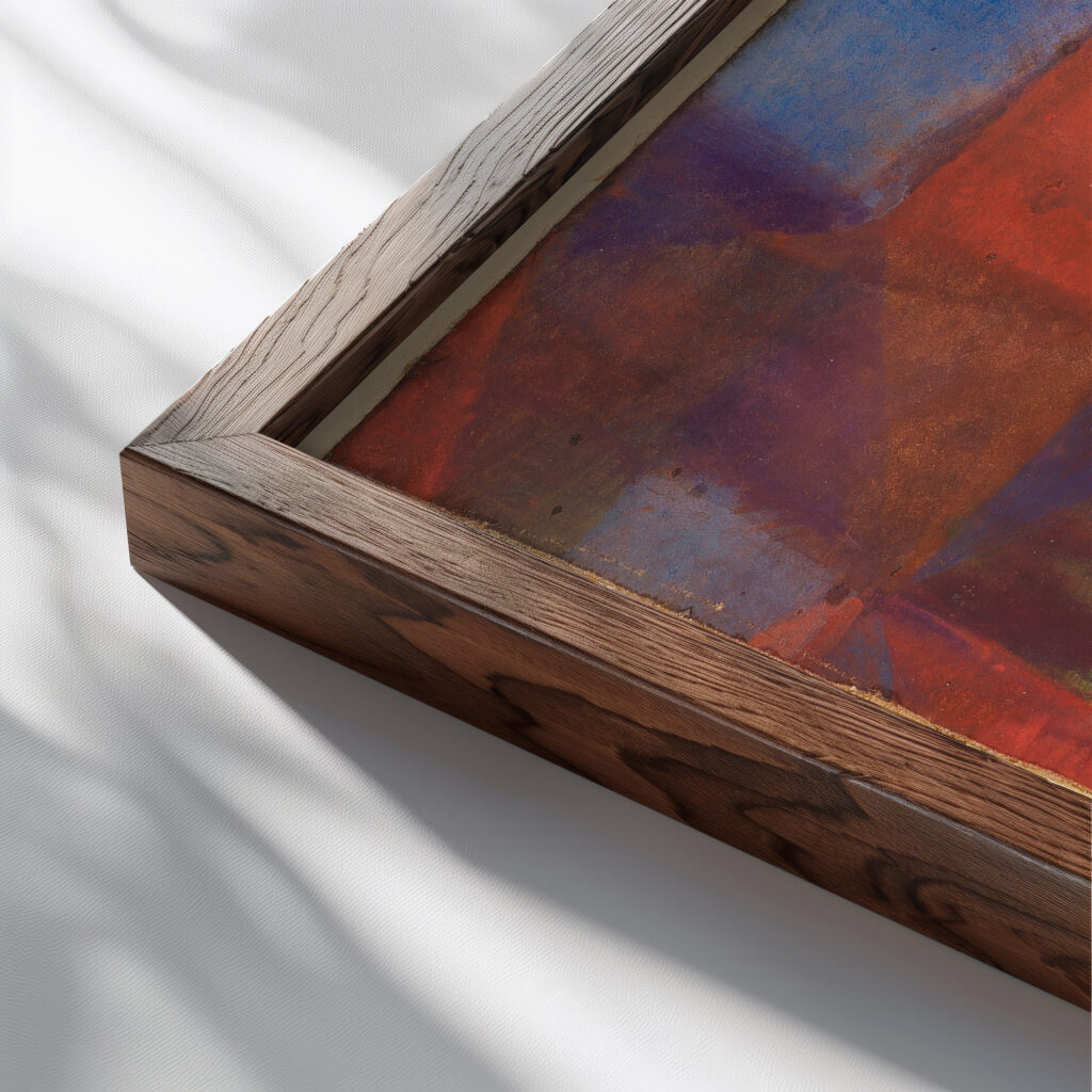 Das Fenster 1914 Paul Klee close up dark wood mockup