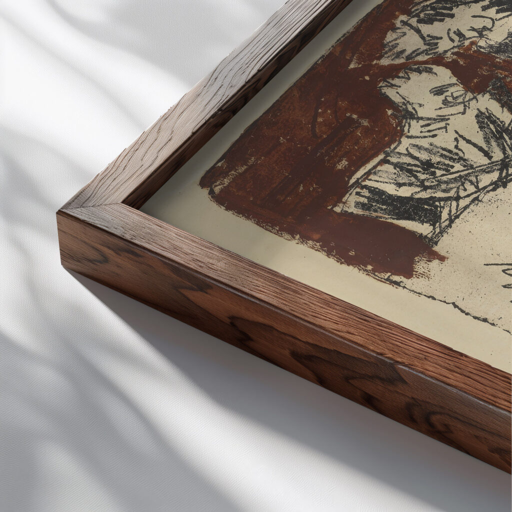 Das Mahl im Sanatorium 1916 Ernst Ludwig Kirchner close up dark wood mockup