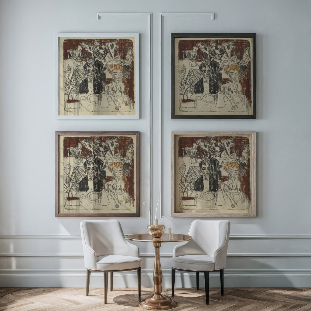 Das Mahl im Sanatorium 1916 Ernst Ludwig Kirchner framed posters mockup