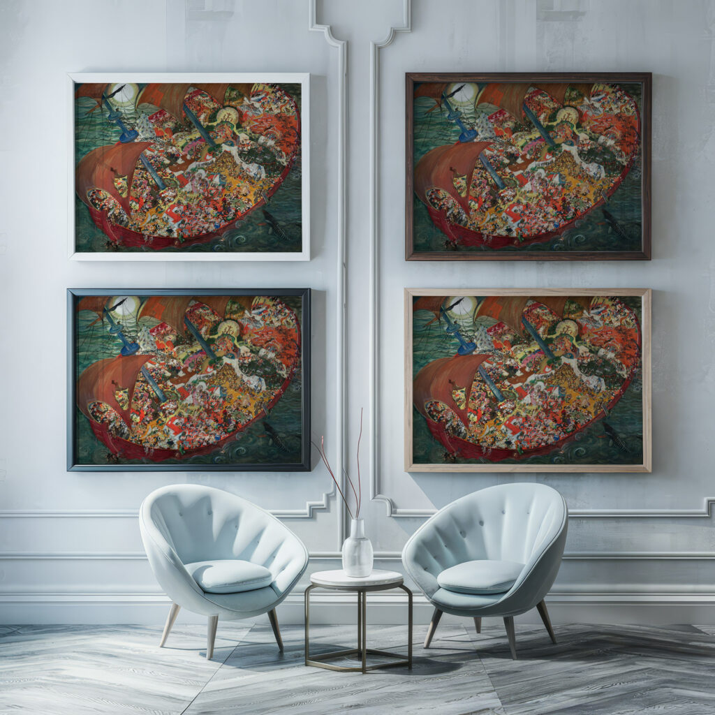 Das Narrenschiff 1922 Oskar Laske framed posters mockup
