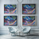 Davos in Winter. Davos in Snow 1923 Ernst Ludwig Kirchner framed posters mockup