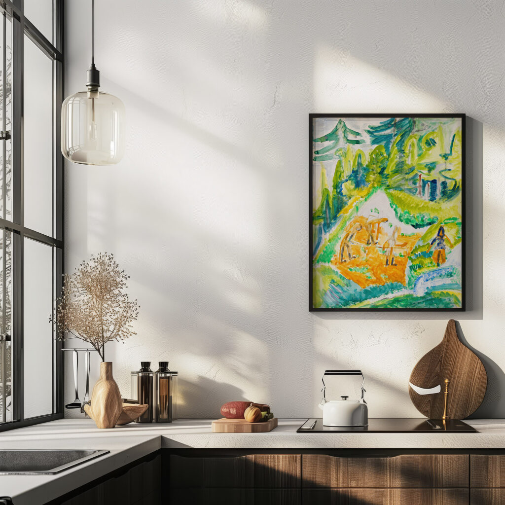 Davoser Landschaft mit Bergbauern 1919 Ernst Ludwig Kirchner 6 mockup