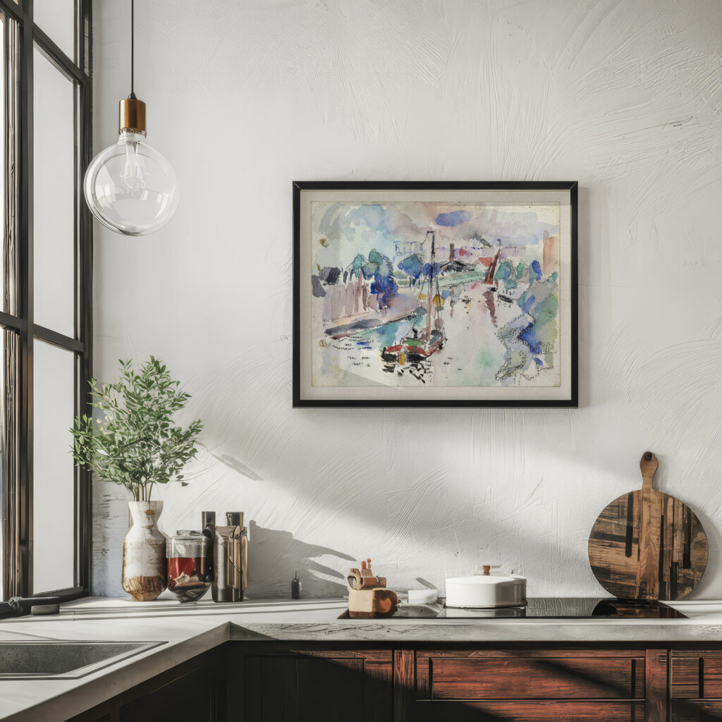 De Kostverloren Vaart te Amsterdam gezien in noordelijke richting 1915 Rik Wouters 6 mockup