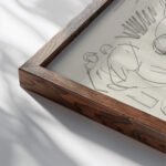 De Oogst boeren werkend op het land 1891 Leo Gestel close up dark wood mockup