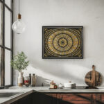 De maand Mei rozet met gestileerde bladen 1918 Julie de Graag 6 mockup