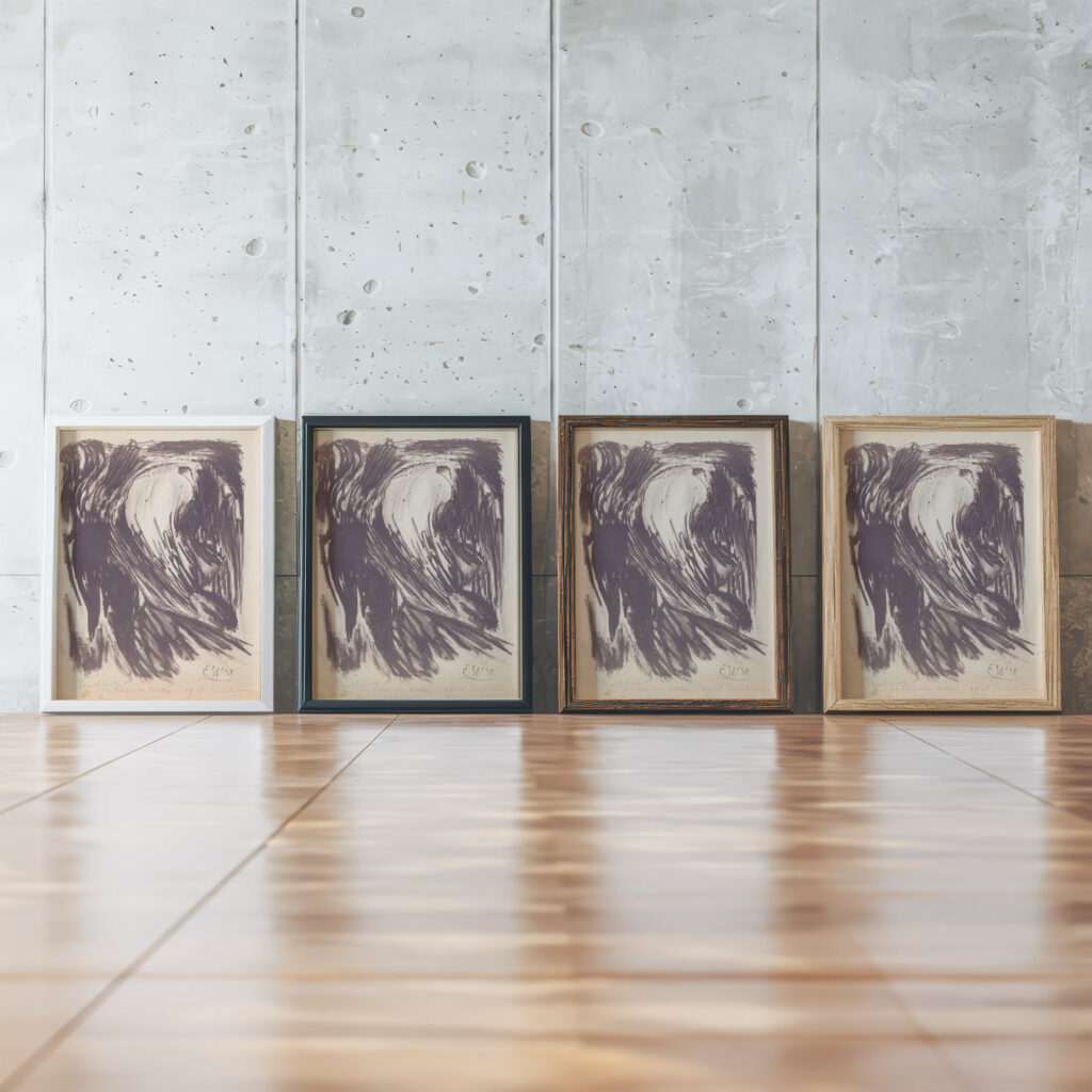 De tragische kikker 1918 Erich Wichmann framed posters mockup