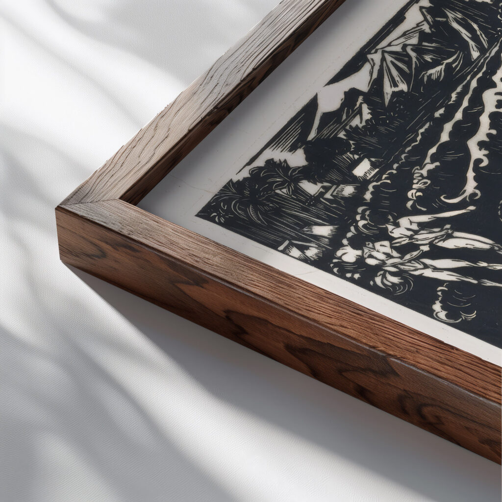 De visschers 1921 Johannes Frederik Engelbert ten Klooster close up dark wood mockup
