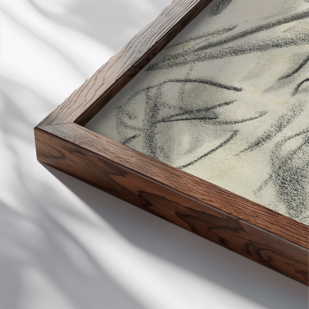 De visvangst op zee 1891 Leo Gestel close up dark wood mockup