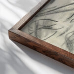 De visvangst op zee 1891 Leo Gestel close up dark wood mockup
