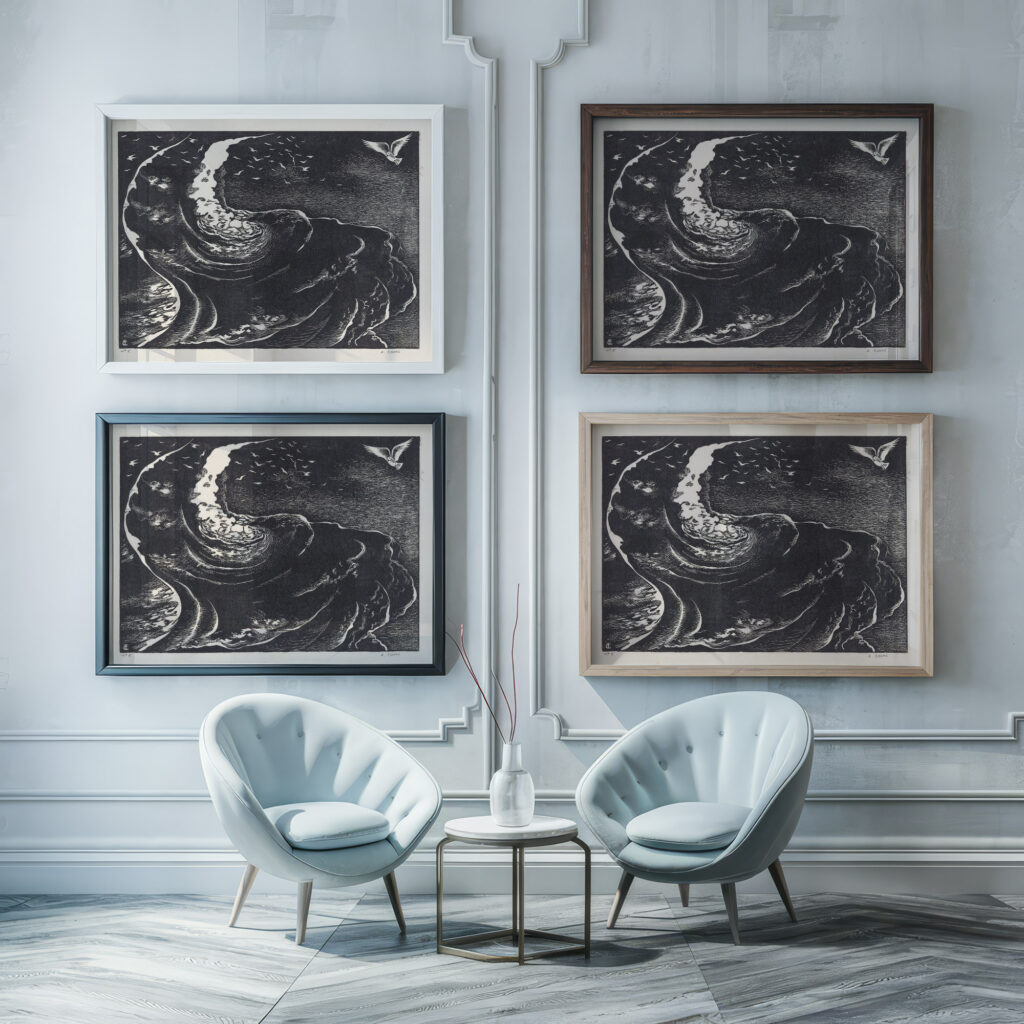 De vloed 1940 Bernard Essers framed posters mockup