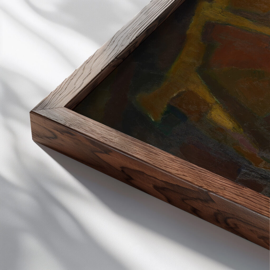 De zaaier 1919 Frits van den Berghe close up dark wood mockup