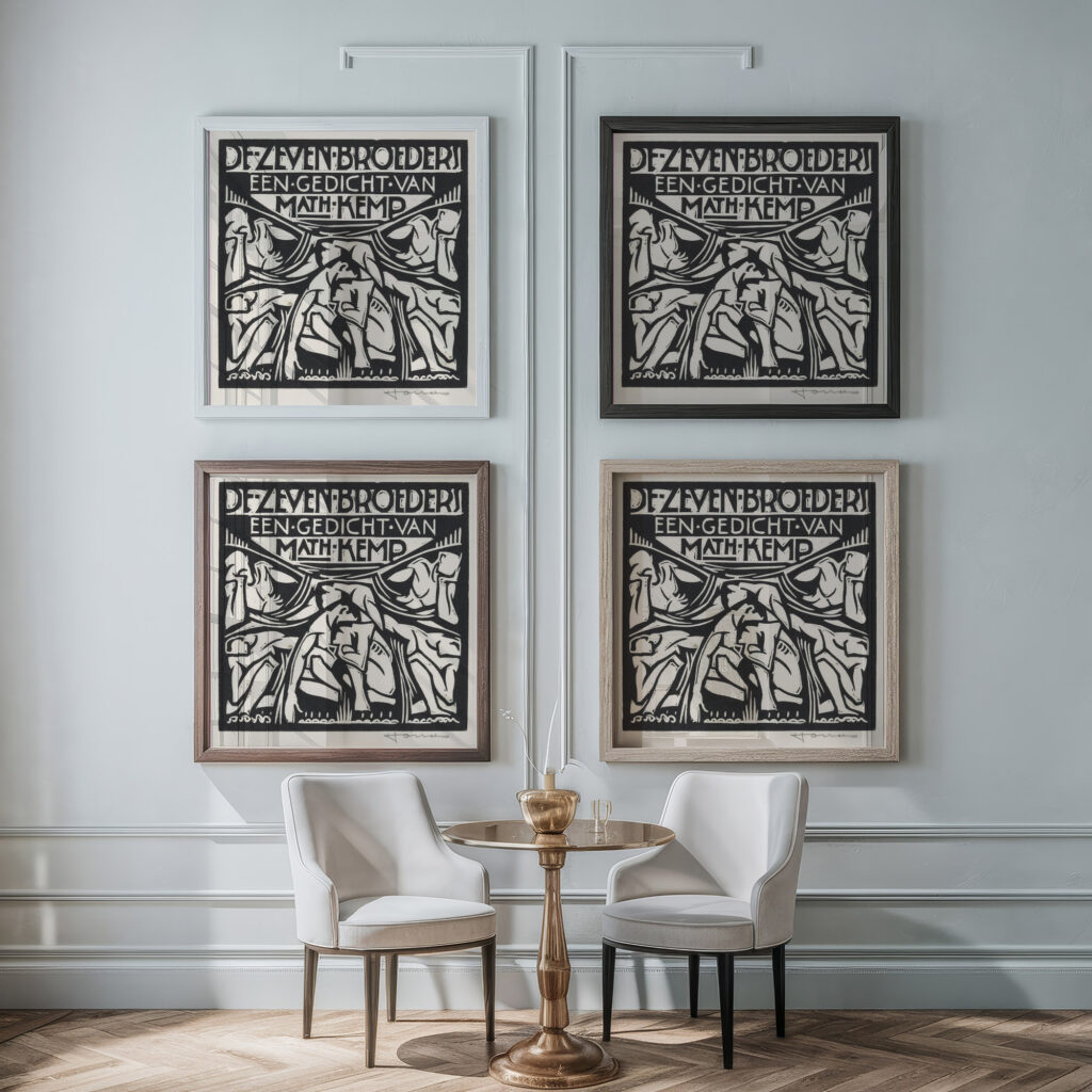 De zeven broeders 1921 Henri Jonas framed posters mockup
