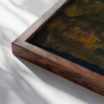 Dead City III City on the Blue River III 1911 Egon Schiele close up dark wood mockup