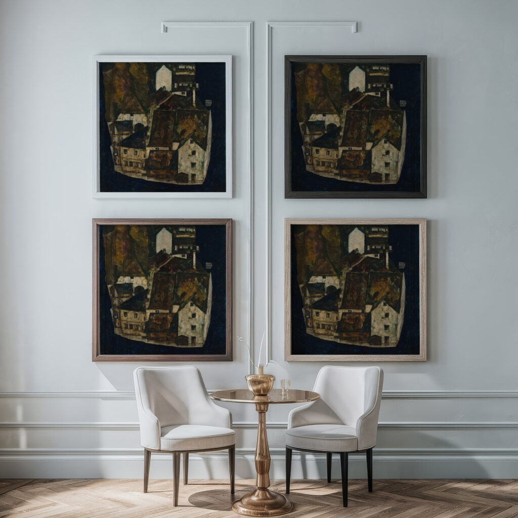 Dead City III City on the Blue River III 1911 Egon Schiele framed posters mockup