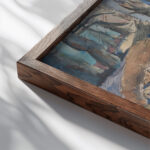 Dead Scottish Soldiers on the Battlefield near Ypres 1916 Rene Beeh close up dark wood mockup